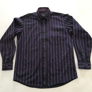 Bugatchi Uomo Long Sleeve Striped Shirt - Size: M